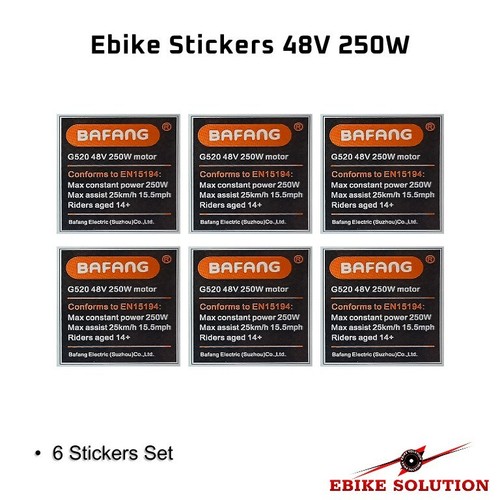 Ebike sticker decal 250w - 6x,